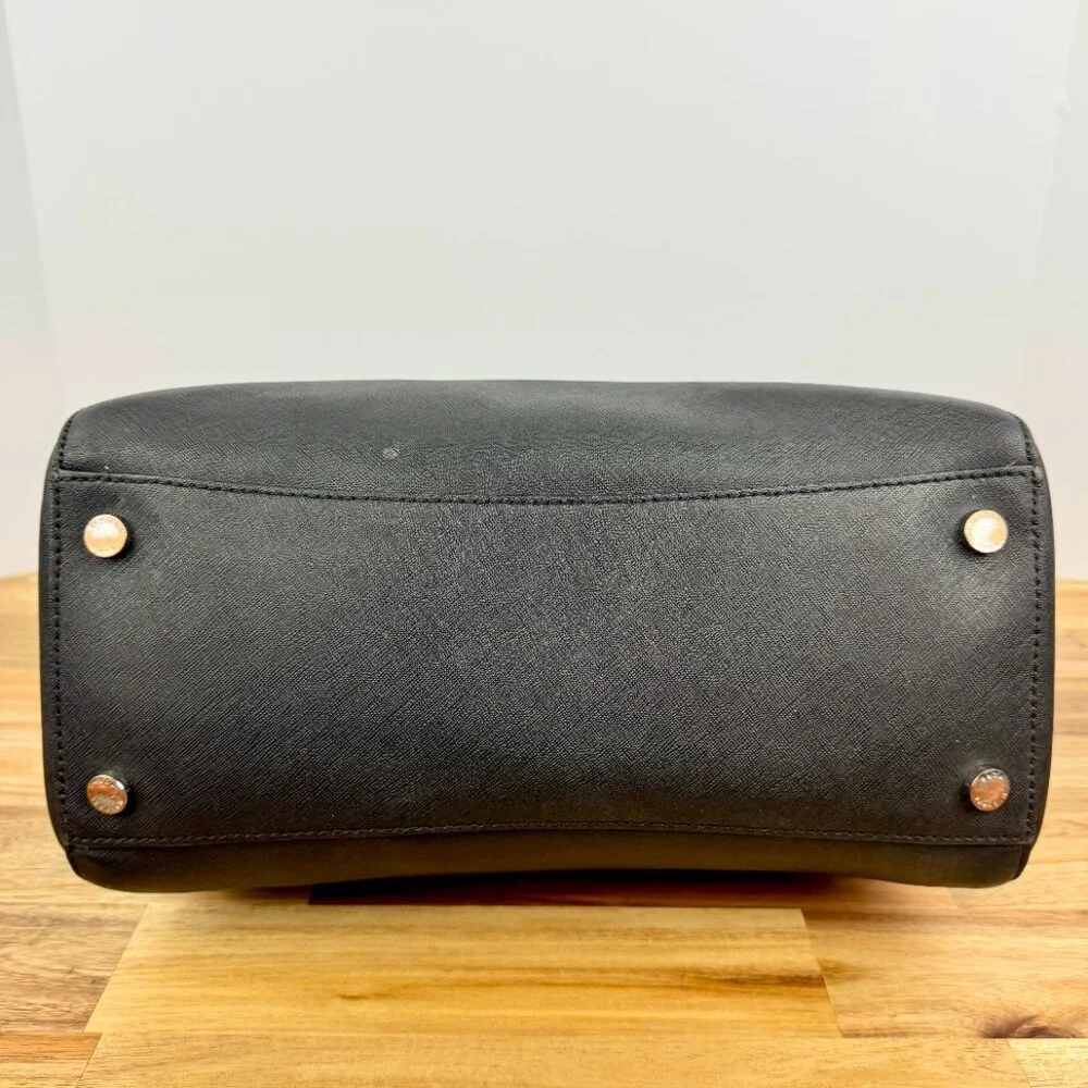 Michael Kors Ciara Satchel Bag‎ Saffiano Large Handbag Purse - Black
